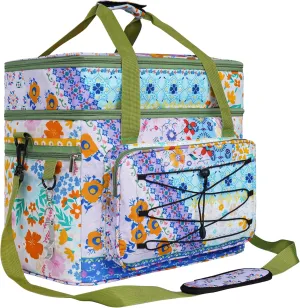 Soft Collapsible Insulated Sided Cooler - 60 Can Large Leakproof Picnic Beach Meal Prep Portable Travel Cooler for Shopping, Kayaking, Road Trips