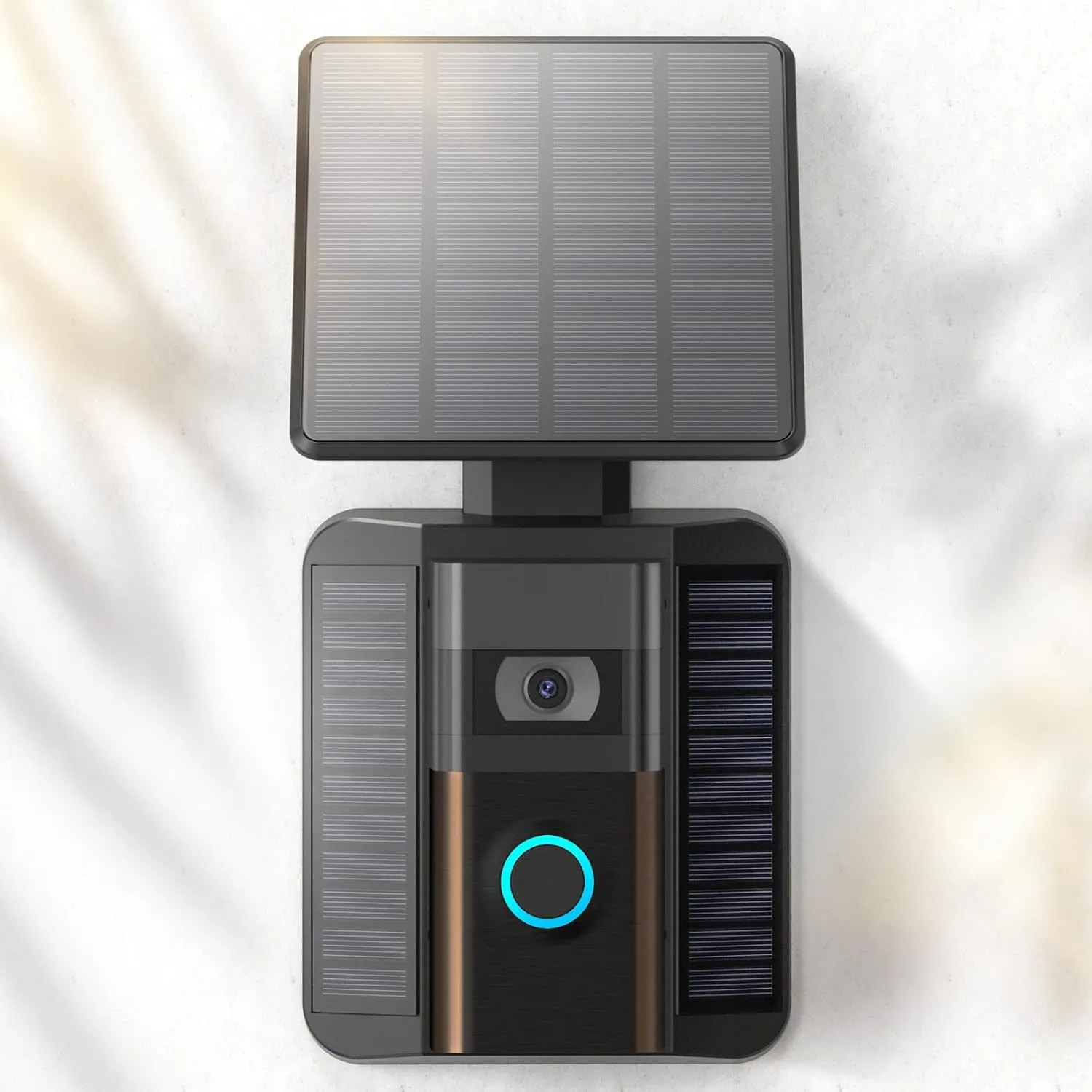 Solar Charger Compatible for Ring Video Doorbell (2020 Release), QIBOX Adjustable Solar Panel Mount, Efficient Solar Charger for Doorbell Camera, Micro-USB Port Charging