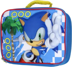 Sonic The Hedgehog Kids Lunch Box Full Gamer Raised Character Insulated Lunch Bag Tote For Hot And Cold Food, Drinks, And Snacks