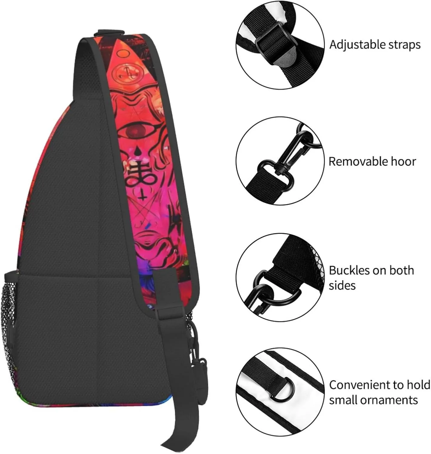 Southwest Native American Medicine Wheel Ox Skullcrossbody Bag, Adjustable Shoulder Strap Chest Bag, Sports Travel, Running, Leisure Waist Bag