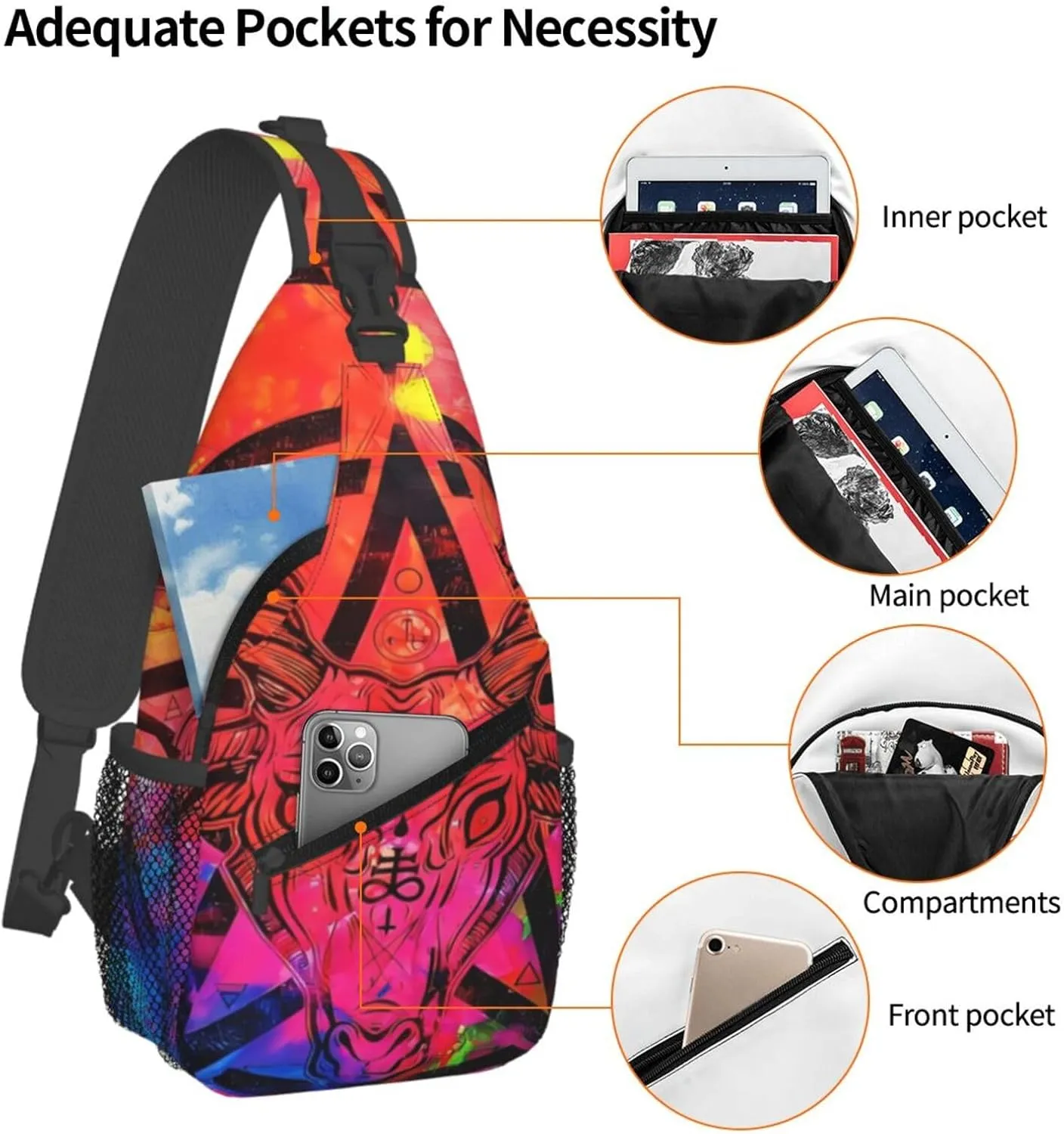 Southwest Native American Medicine Wheel Ox Skullcrossbody Bag, Adjustable Shoulder Strap Chest Bag, Sports Travel, Running, Leisure Waist Bag
