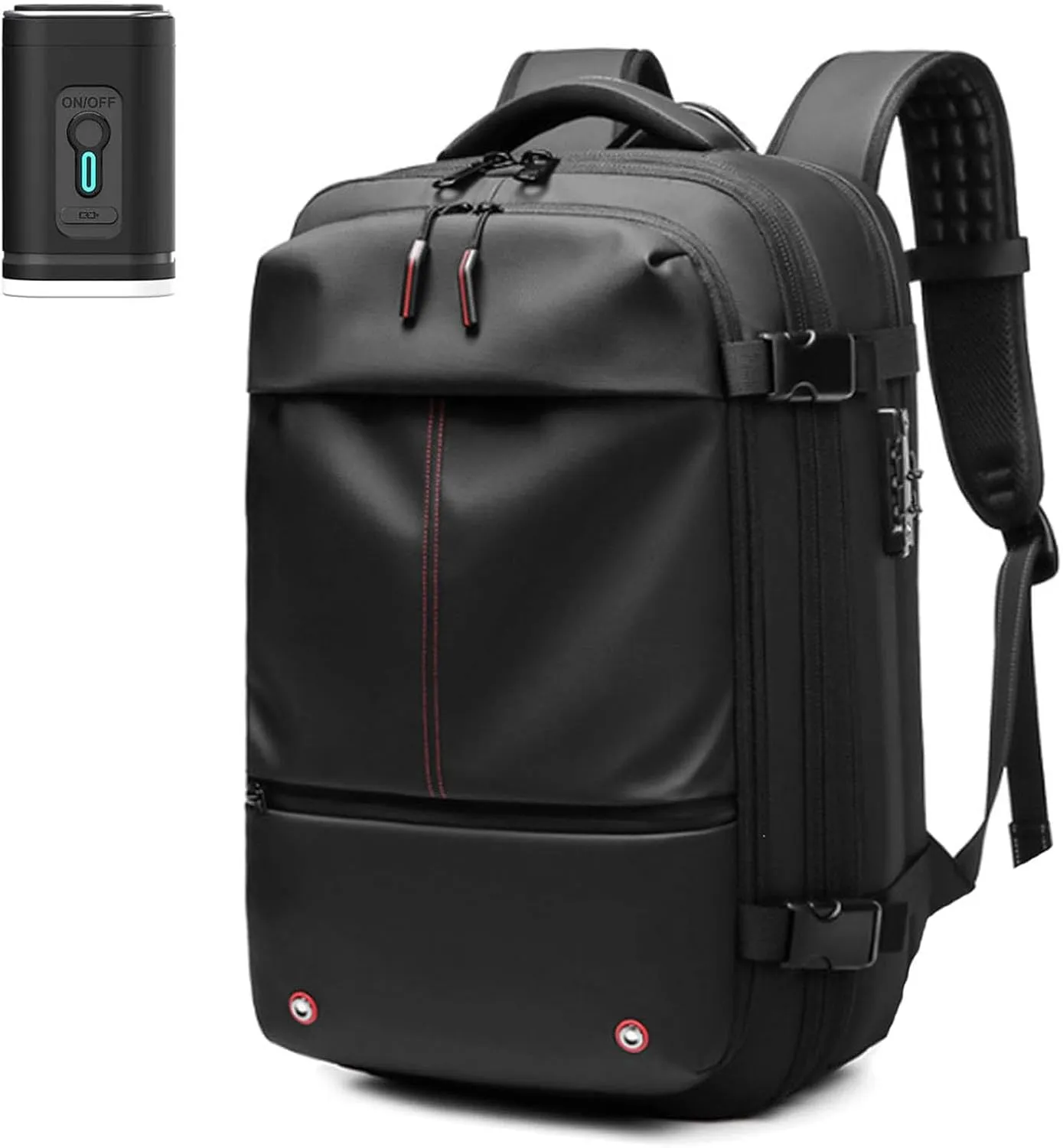 Space Vac Pro Backpack, Spacevac Pro Backpack, with Vacuum Seal Compression, 17”Laptop Vacuum Backpacks Travel with TSA Lock (Pump, B)