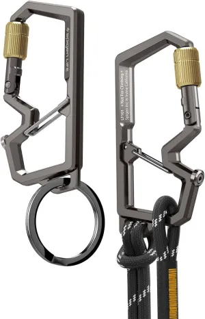 Spigen Life EDC Carabiner Keychain Clip, Bottle Opener, Locking Gate with Strap and O-ring 1 Pack (Not for Climbing)