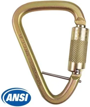 SPSC003 Alloy Steel Carabiner, Twist Lock, 3,600 lb (16kN) Gate with Captive Pin, Gold