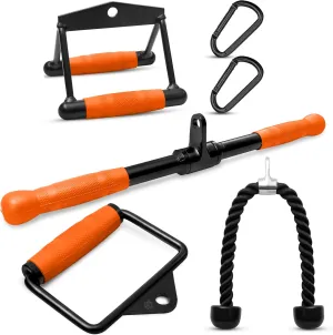 SQUATZDouble D Row Handle Cable Attachment - Non-Slip Handles for Weight Workout with 360 Degree Rotational Knuckle