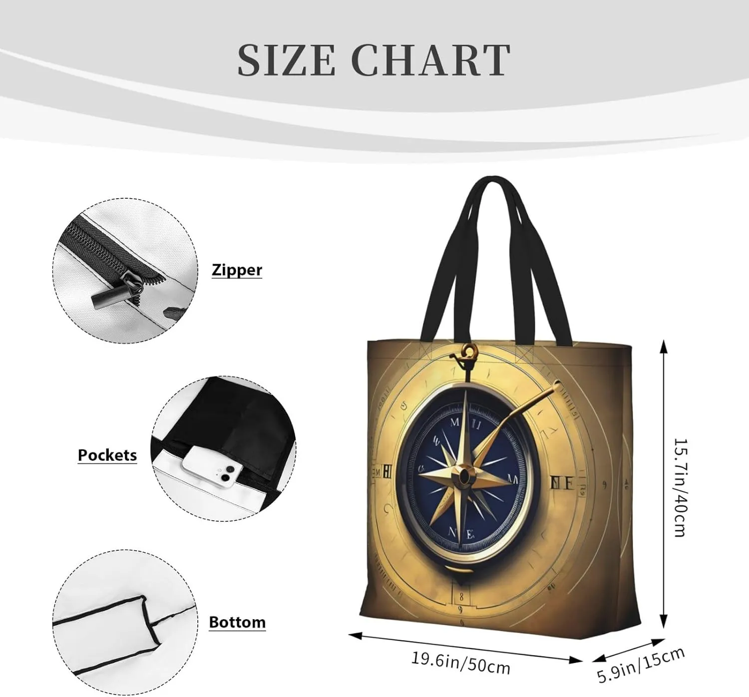 SSIMOO Llama In A Scarf Trendy Fashion Shopping Bags,Zippered Convenience Bag,Shopping Tote And Shoulder Bag