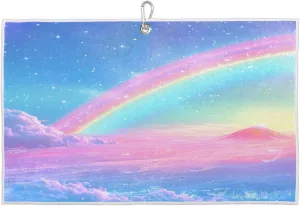 Starry Sky Clouds Golf Towel with Heavy Duty Carabiner Clip Quick Dry Ultra Absorbent Club Ball Cleaning Towel Golf Accessories for Men Women