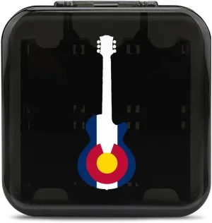 State Flag of Colorado Music Guitar Game Card Case Compatible with Switch Portable Memory Storage Holder with 12 Game Card Slots