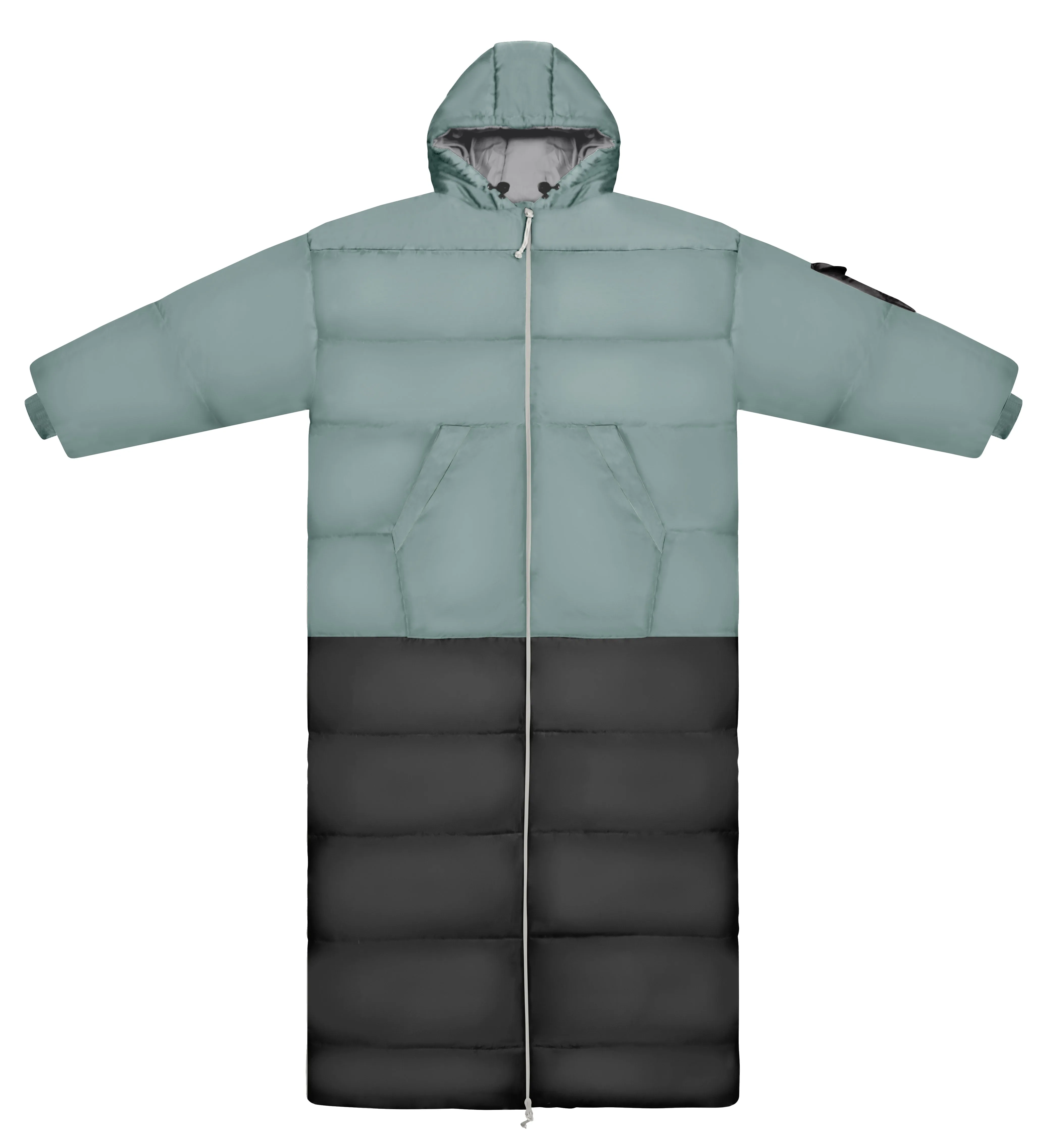 Steele Blue and Gray Long Sleeve Sleeping Bag Jacket L-XXL