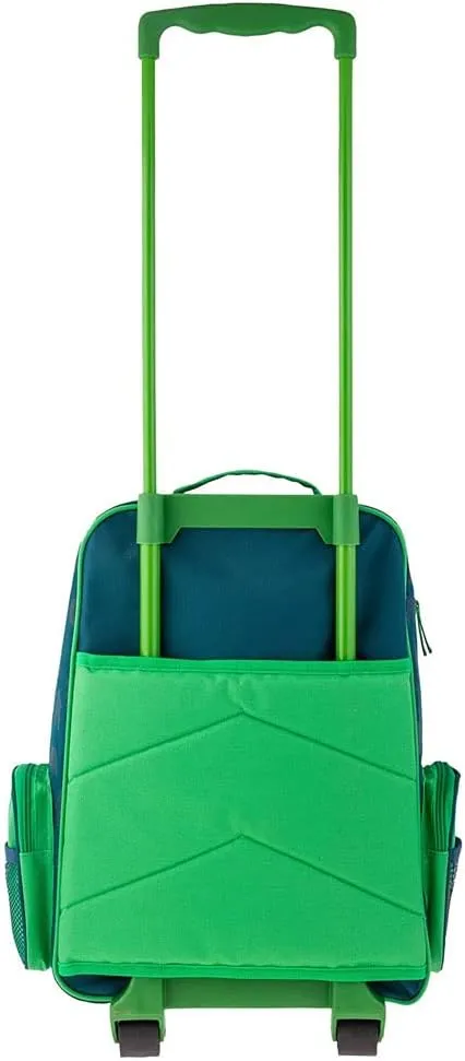 Stephen Joseph Kids Luggage - Personalized Carry On Luggage - Green Dinosaur Travel Bag - Rolling Bag with Custom Name
