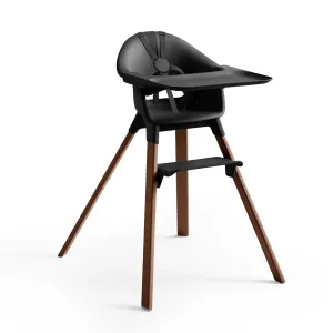 Stokke Clikk High Chair, Black/Warm Brown - All-in-One High Chair with Tray   Harness - Light, Durable & Travel Friendly - Ergonomic with Adjustable Features - Best for 6-36 Months or Up to 33 lbs