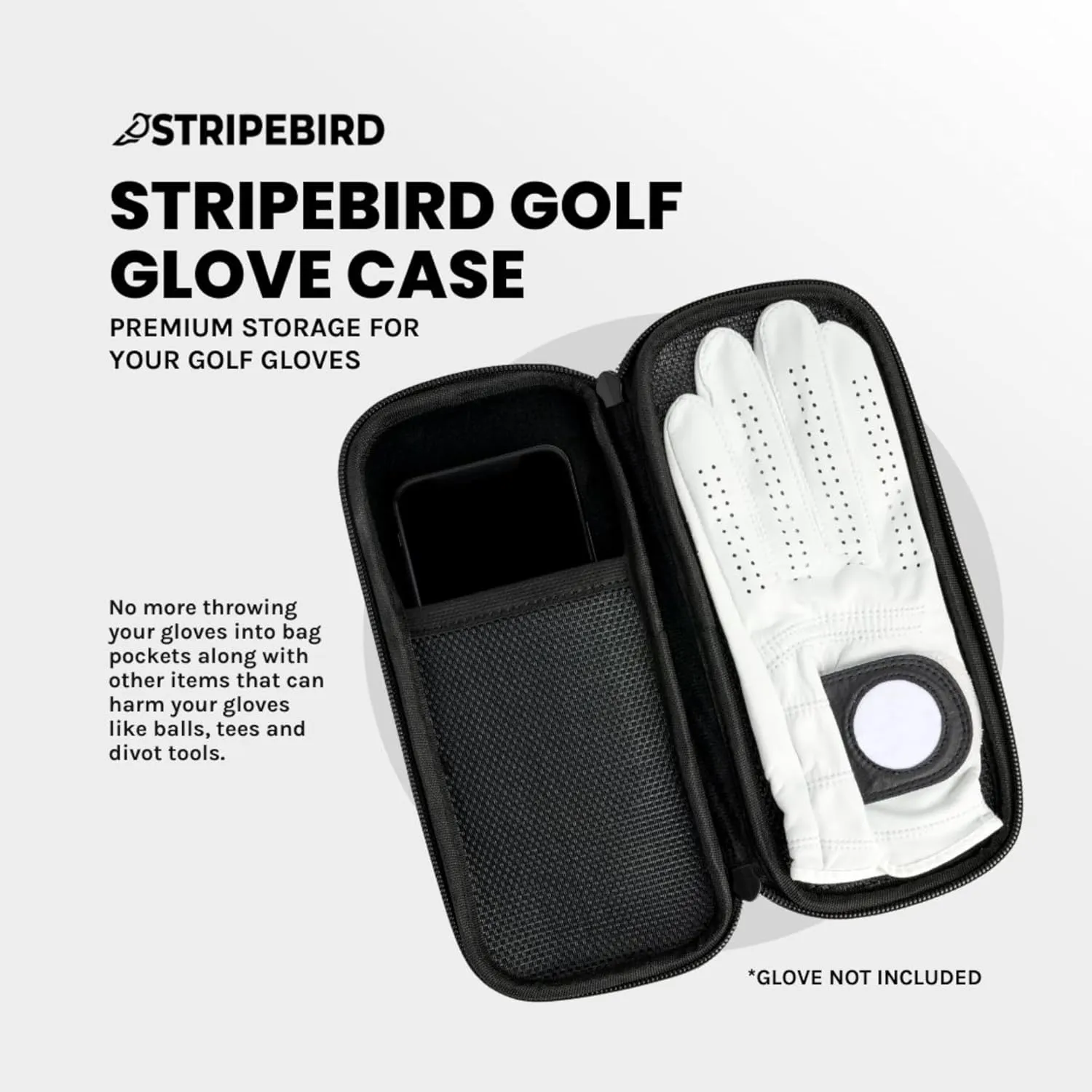 Stripebird - Original Performance Golf Glove Holder - Protect and Keep Gloves Dry - Moisture Free Storage Organizer Case