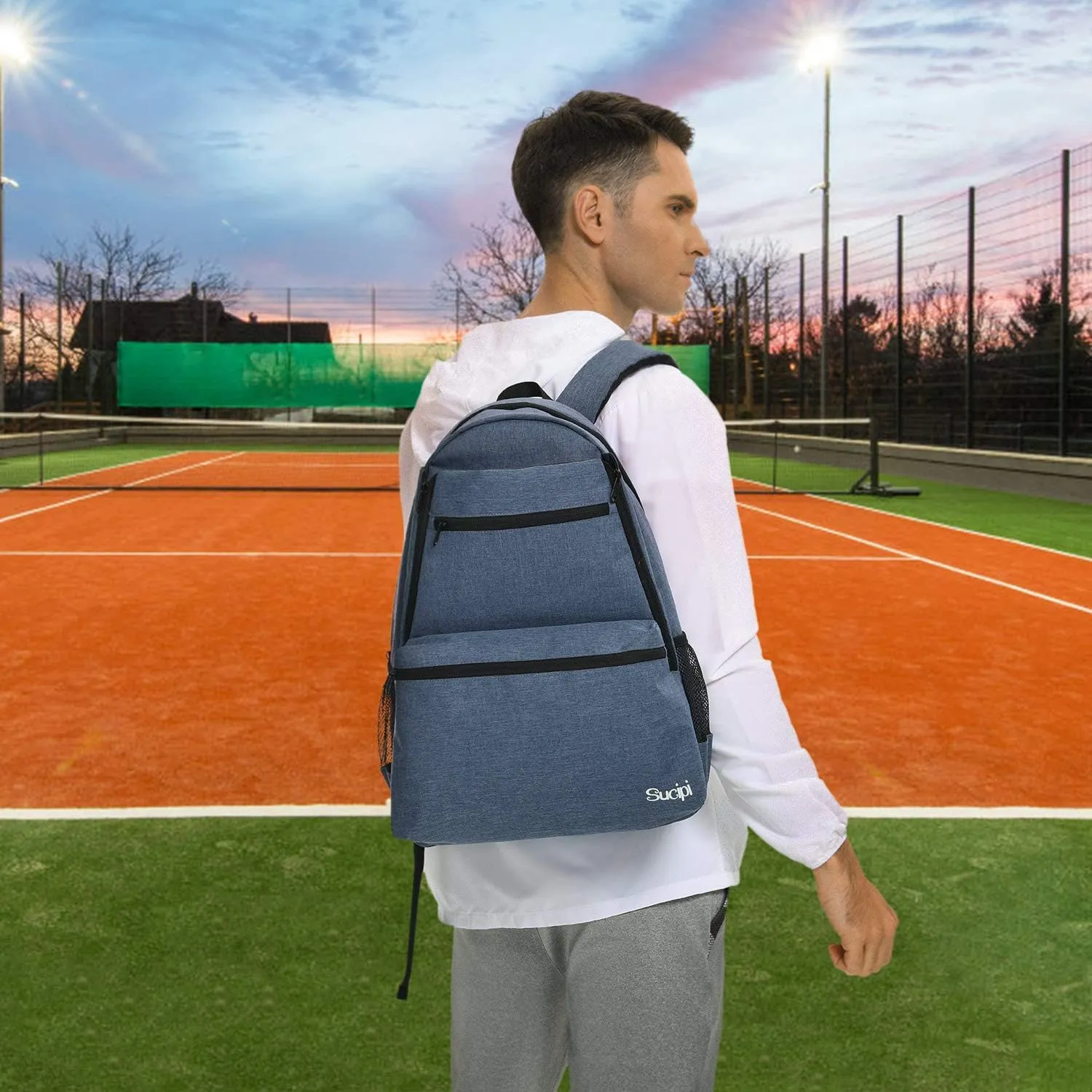 Sucipi Tennis Bag Professional Tennis Backpack for Men and Women Racket Bags Holds 2 Rackets with Ventilated Shoe Compartment