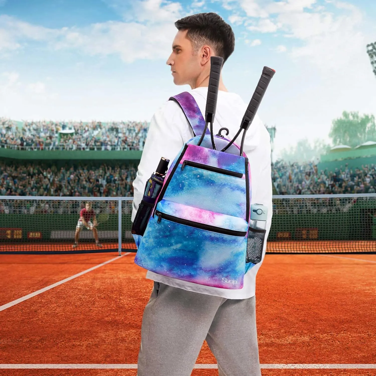 Sucipi Tennis Bag Professional Tennis Backpack for Men and Women Racket Bags Holds 2 Rackets with Ventilated Shoe Compartment