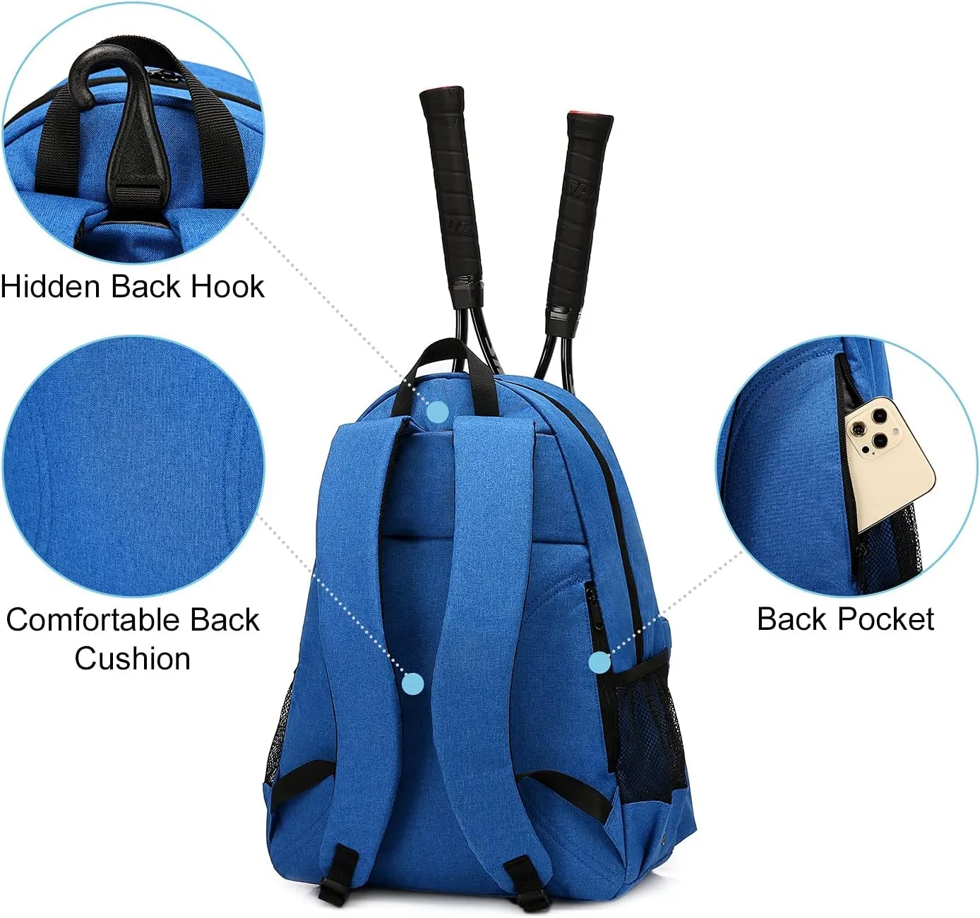 Sucipi Tennis Bag Professional Tennis Backpack for Men and Women Racket Bags Holds 2 Rackets with Ventilated Shoe Compartment