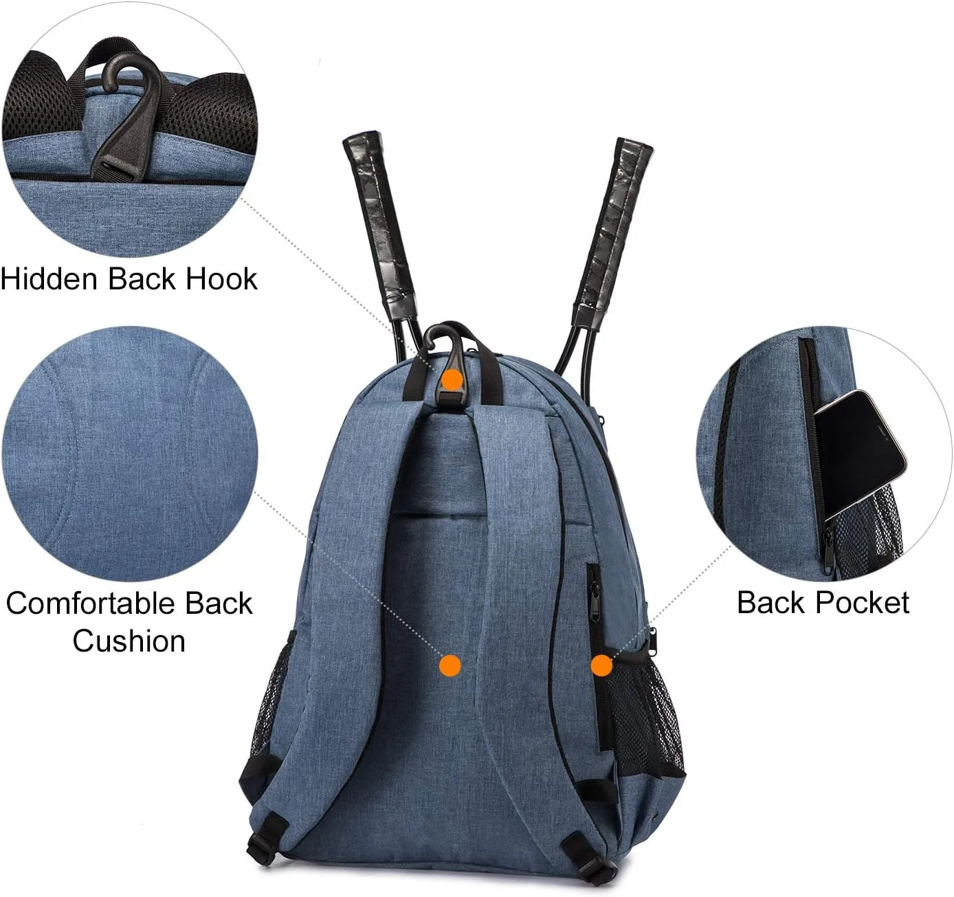 Sucipi Tennis Bag Professional Tennis Backpack for Men and Women Racket Bags Holds 2 Rackets with Ventilated Shoe Compartment