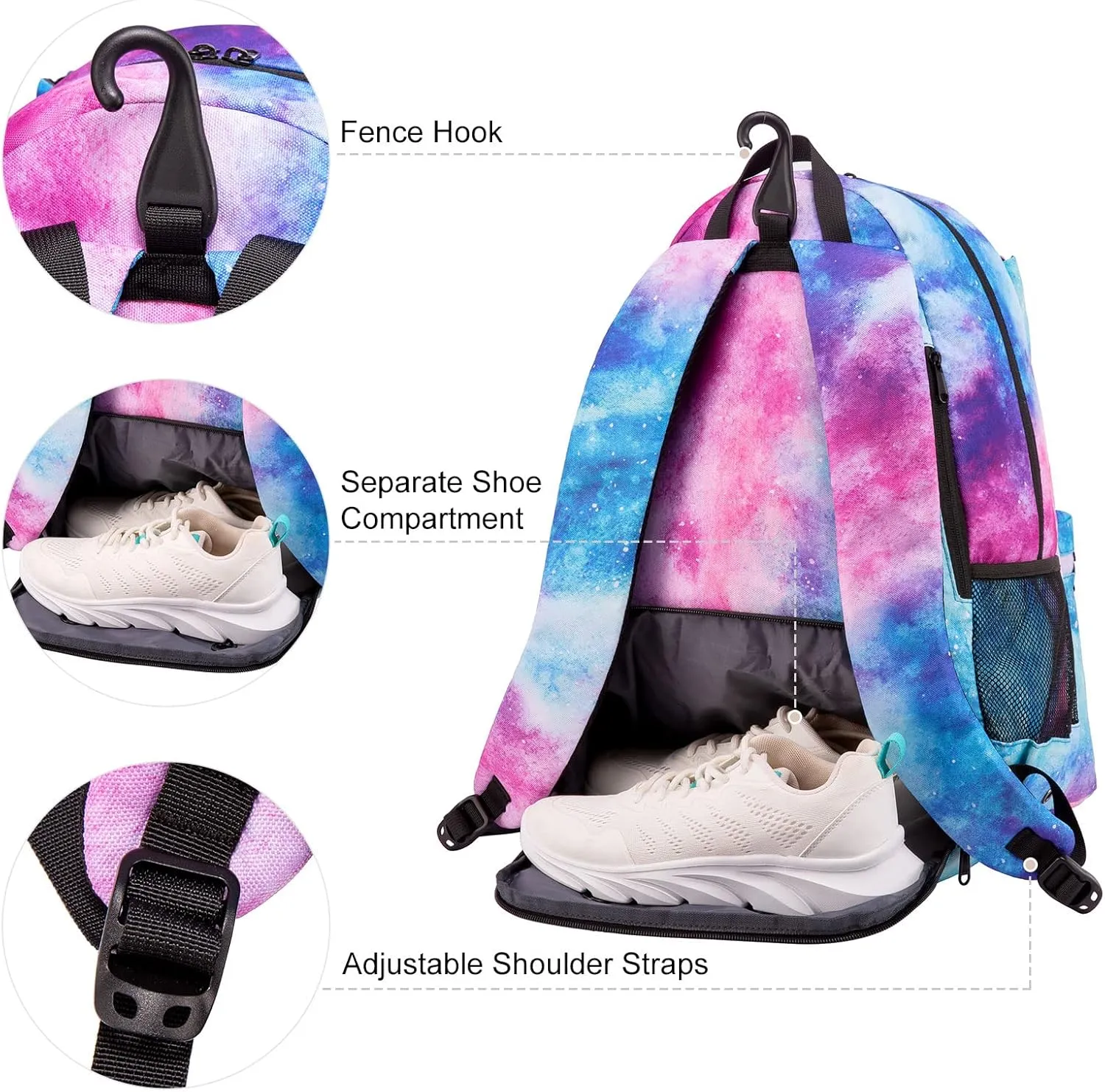 Sucipi Tennis Bag Professional Tennis Backpack for Men and Women Racket Bags Holds 2 Rackets with Ventilated Shoe Compartment