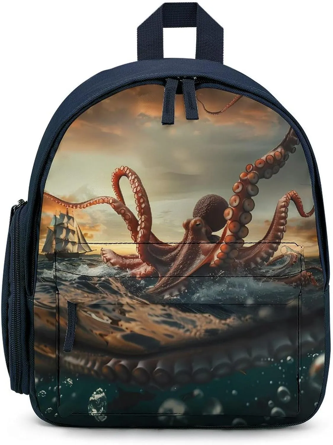 Suckers on The Day Octopus and Sailors Ship Travel Laptop Backpack for Men Women Lightweight Shoulder Bag Work Bag Daypack