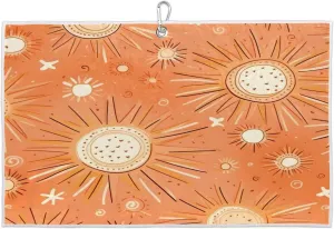 Sun Art Golf Towel with Heavy Duty Carabiner Ultra Absorbent Quick Dry Perfect for Cleaning Clubs Balls Gear Essential Golf Accessory for Men Women Kids