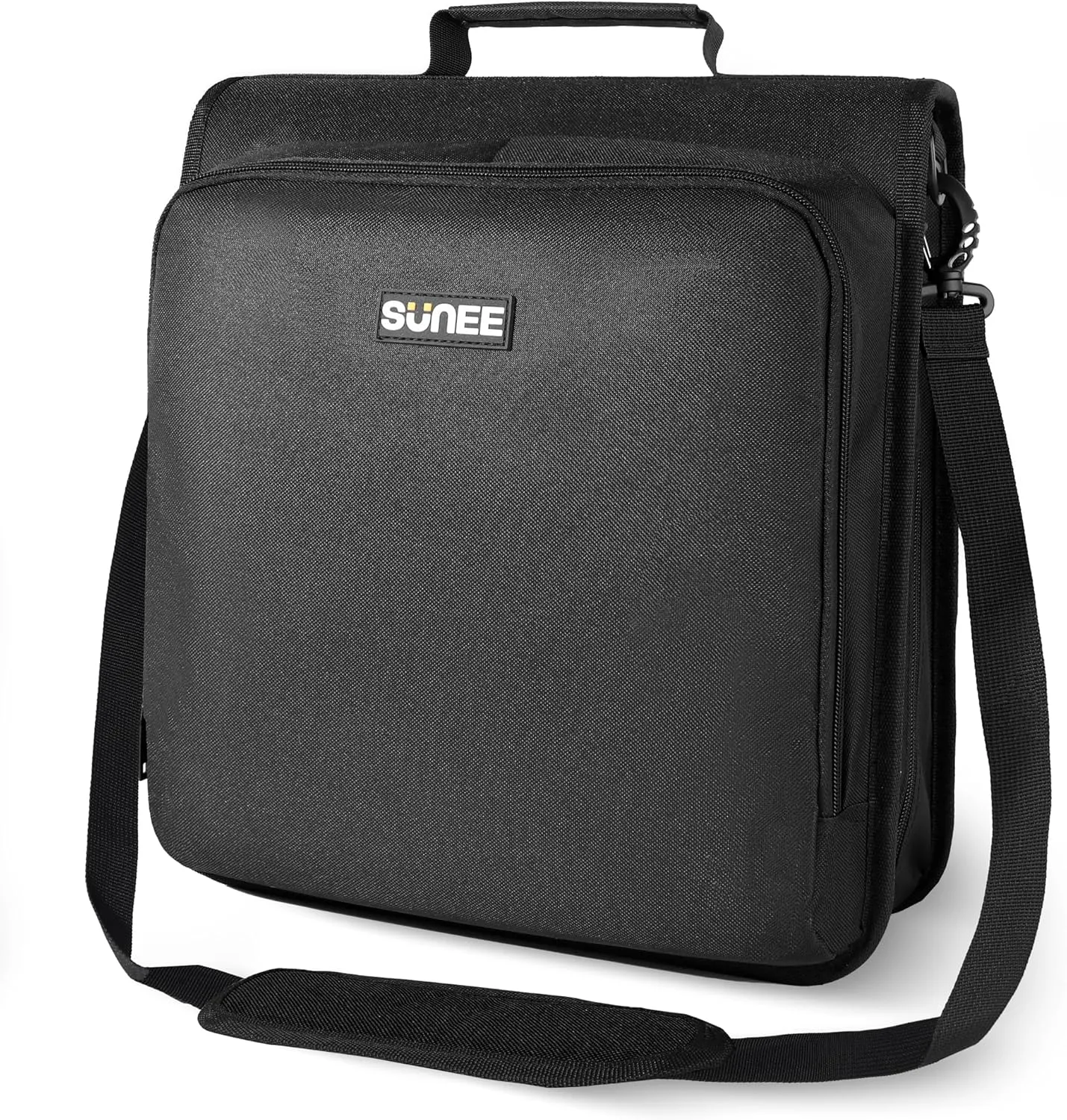 SUNEE Zippered Binder Bag in Black Features a Shoulder Strap, Laptop Pocket, and 3-Inch 3-Ring Design with Multiple Zippered Storage Pockets. Ideal Organizer for Middle School Students
