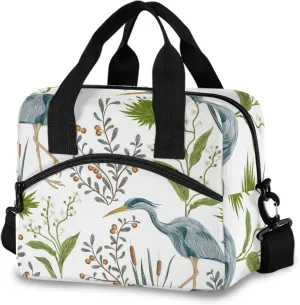 susiyo Herons and Swamp Plants Lunch Bag, Insulated Tote Bag Cooler Lunch Box Bag for Women Men Work Picnic
