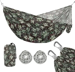 susiyo Portable Camping Hammock Camouflage Skull Printed Lightweight Hammock Comfortable Travel Swing with Tree Straps for Camping Hiking Backpacking Travel or Beach - Up to 330lbs