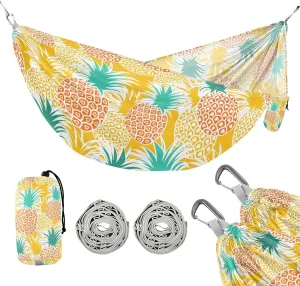 susiyo Portable Camping Hammock Cute Pineapples Printed Lightweight Hammock Comfortable Travel Swing with Tree Straps for Camping Hiking Backpacking Travel or Beach - Up to 330lbs