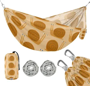 susiyo Portable Camping Hammock Cute Snail Printed Lightweight Hammock Comfortable Travel Swing with Tree Straps for Camping Hiking Backpacking Travel or Beach - Up to 330lbs