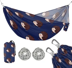 susiyo Portable Camping Hammock Hedgehogs Cute Cartoon Printed Lightweight Hammock Comfortable Travel Swing with Tree Straps for Camping Hiking Backpacking Travel or Beach - Up to 330lbs