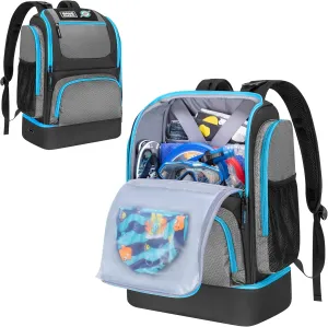 Swim Bag for Swimmers with Shoe Compartment, Swim Backpack for Men and Women, Swimming Bag with Multiple Pockets for Swim Gear Organization, Gray