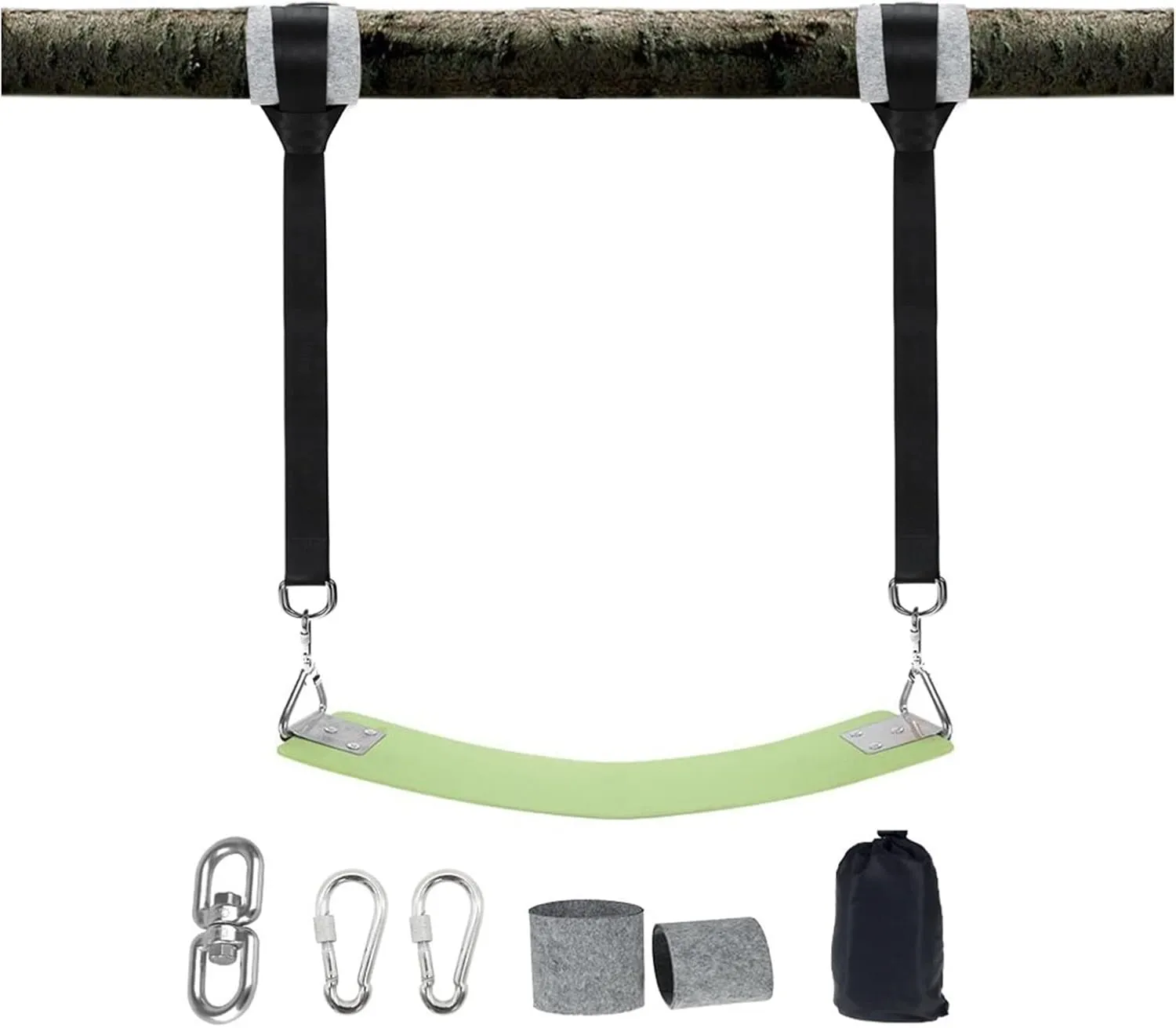 Swing Set Garden Swing, Heavy Duty Suspension Kit Hammock, 350kg Weight, Safe and Durable, Garden Swing Strap with Locking Carabiner Swing Seat (Color : 3M Swing Belt E)