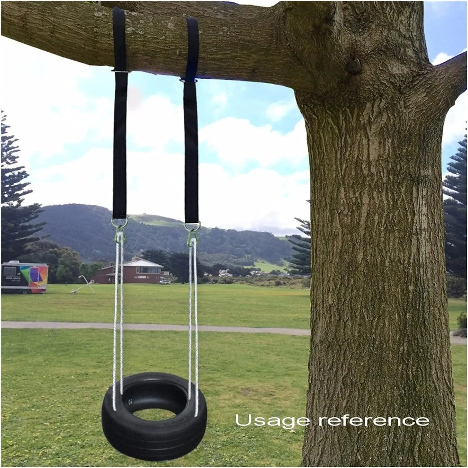 Swing Set Garden Swing, Heavy Duty Suspension Kit Hammock, 350kg Weight, Safe and Durable, Garden Swing Strap with Locking Carabiner Swing Seat (Color : 3M Swing Belt E)