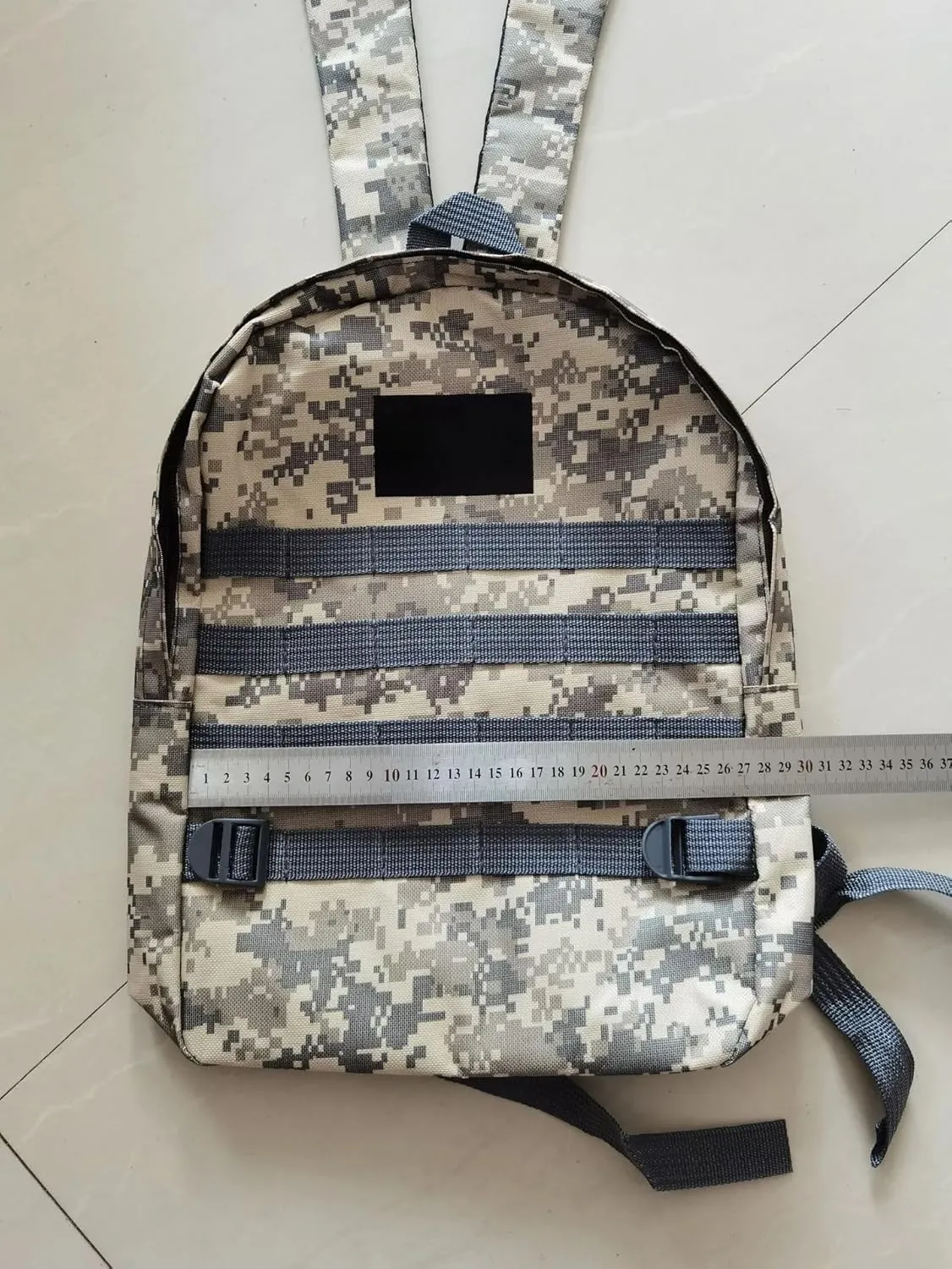 Tactical Gaming Backpack, Military Camo Design, 20L Capacity, 15.6" Laptop Compatible, ACU Digital Pattern (Dark Brown)