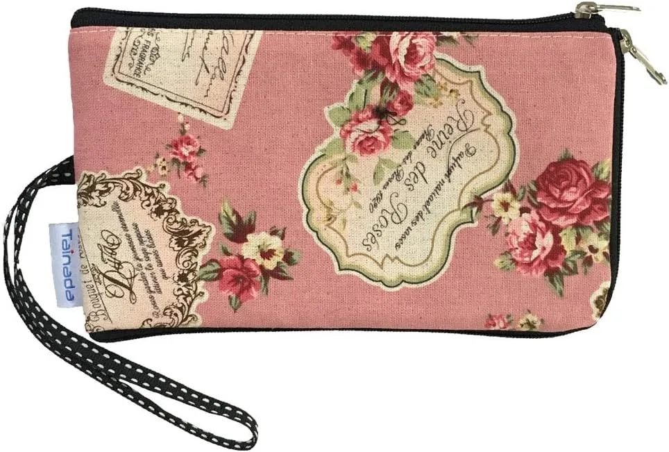Tainada Women Phone Wristlet Clutch Dual Zippered Wallet Purse Pouch Bag for iPhone 15 Pro Max, 15 Plus, Samsung S23 
