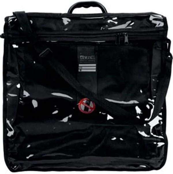 Tallit Tote Bag Rain Proof Black with Carry Handle Clear Front in Size Large 16.5" W X 17" H