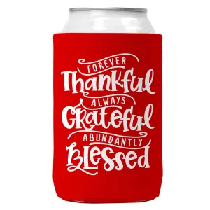 Thankful Grateful Blessed Can Coozie Cooler for 12oz Cans