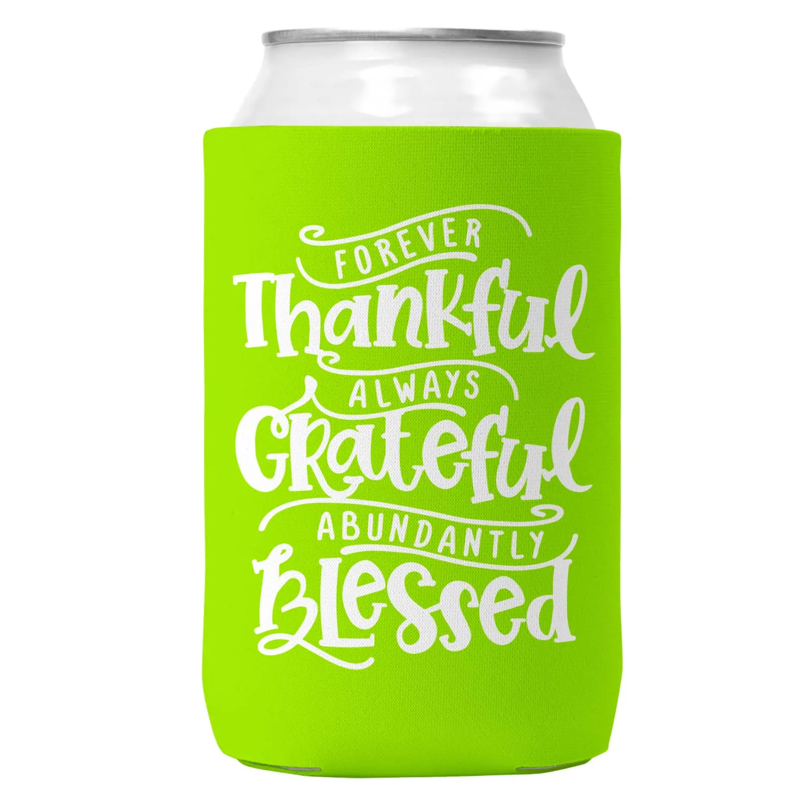 Thankful Grateful Blessed Can Coozie Cooler for 12oz Cans