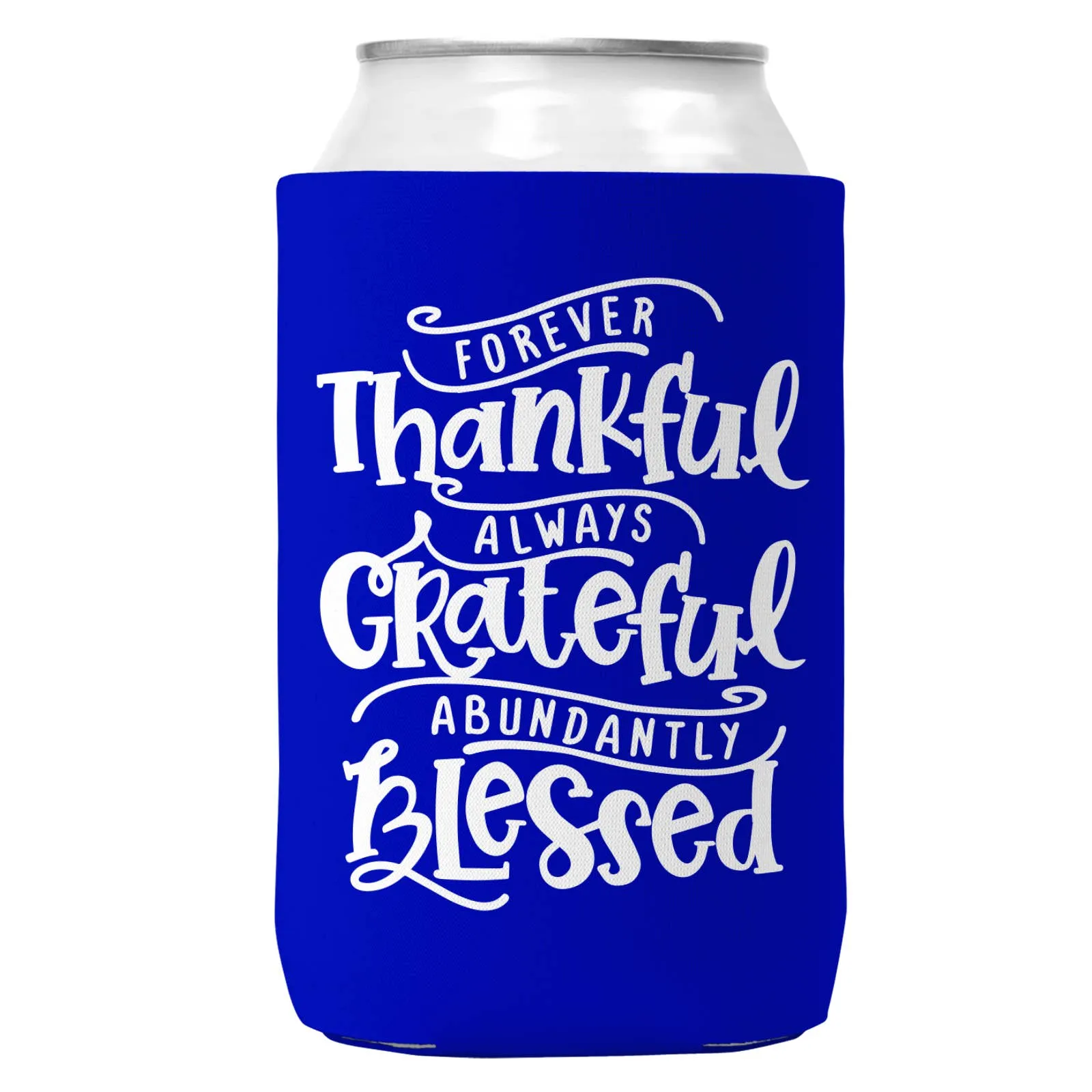Thankful Grateful Blessed Can Coozie Cooler for 12oz Cans