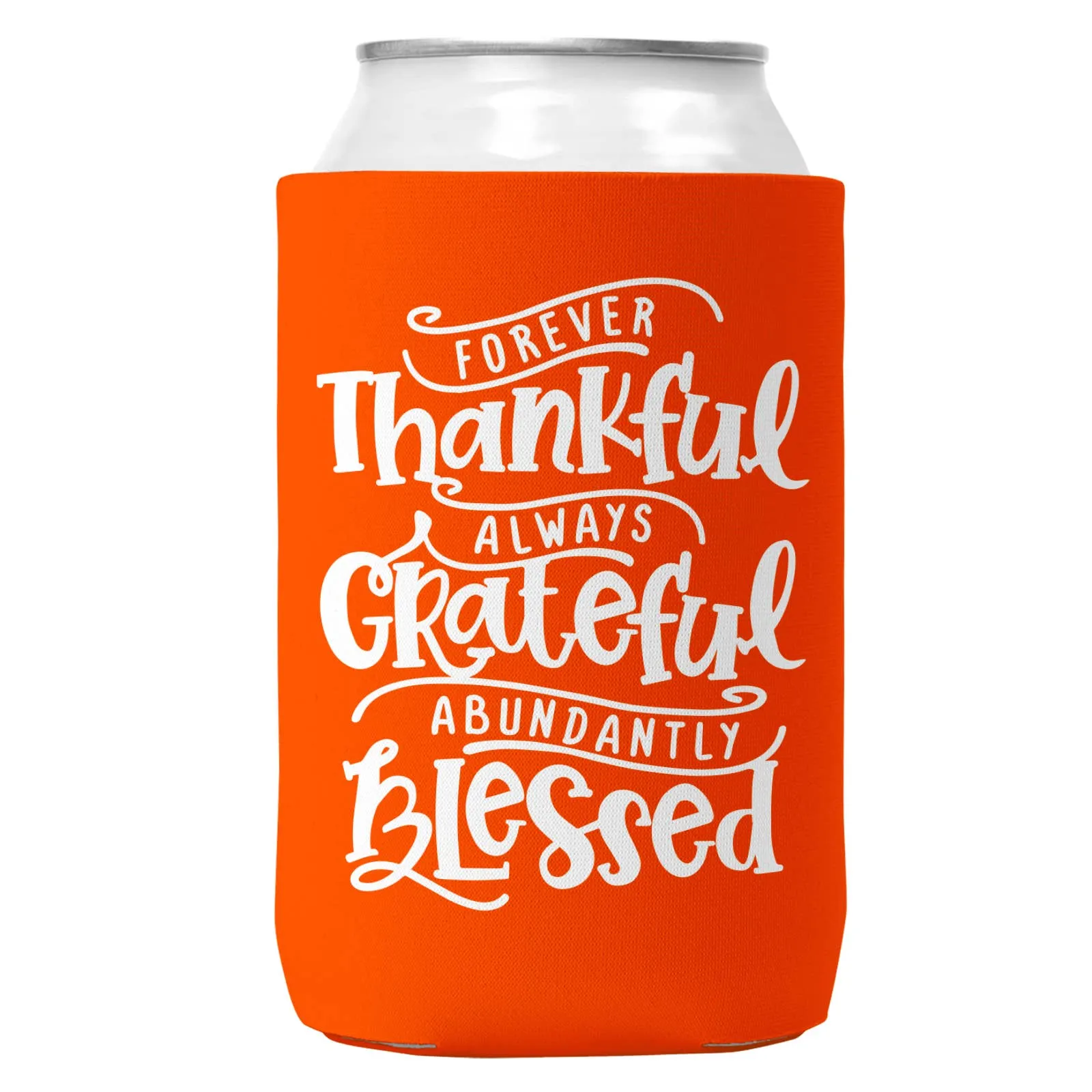 Thankful Grateful Blessed Can Coozie Cooler for 12oz Cans