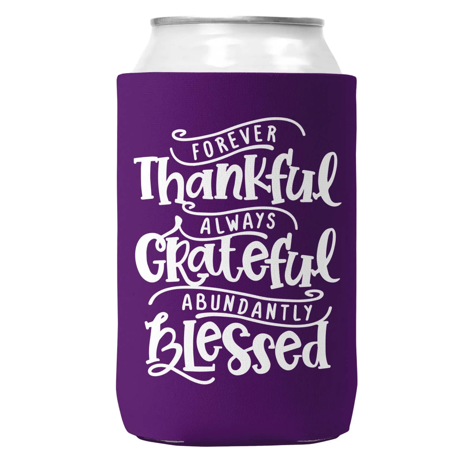 Thankful Grateful Blessed Can Coozie Cooler for 12oz Cans