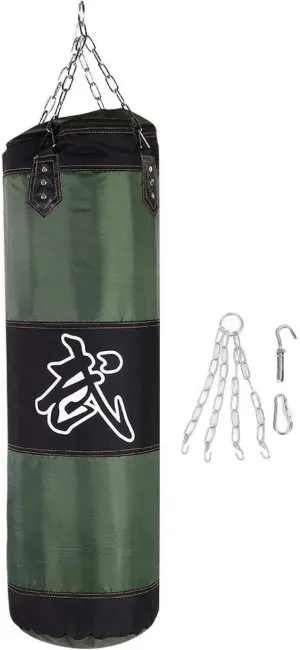The New Hanging Boxing Punching Sandbag,Empty Training Boxing Hook Kick Sandbag Fight Karate Punch Punching Sand Bag Sandbag for Adults(1m-Green)