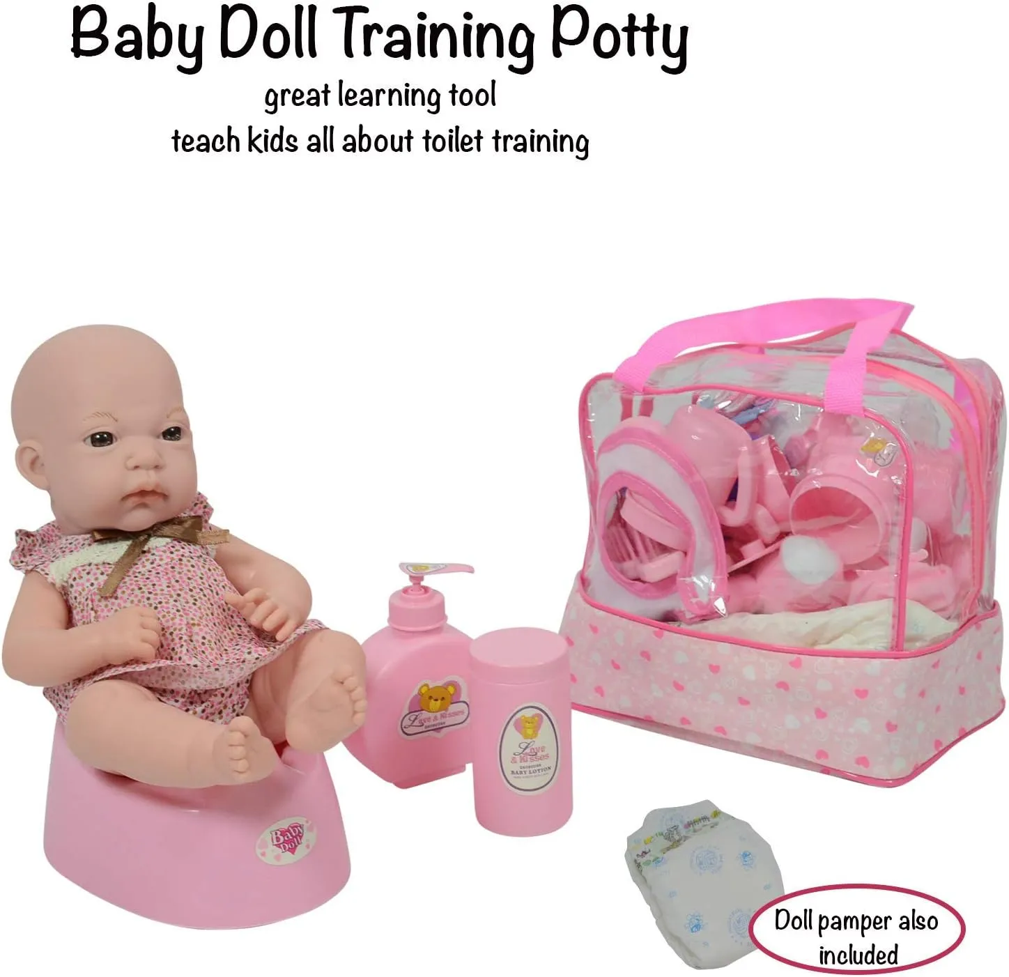 The New York Doll Collection Baby Doll Feeding & Caring Accessory Set in Zippered Carrying Case