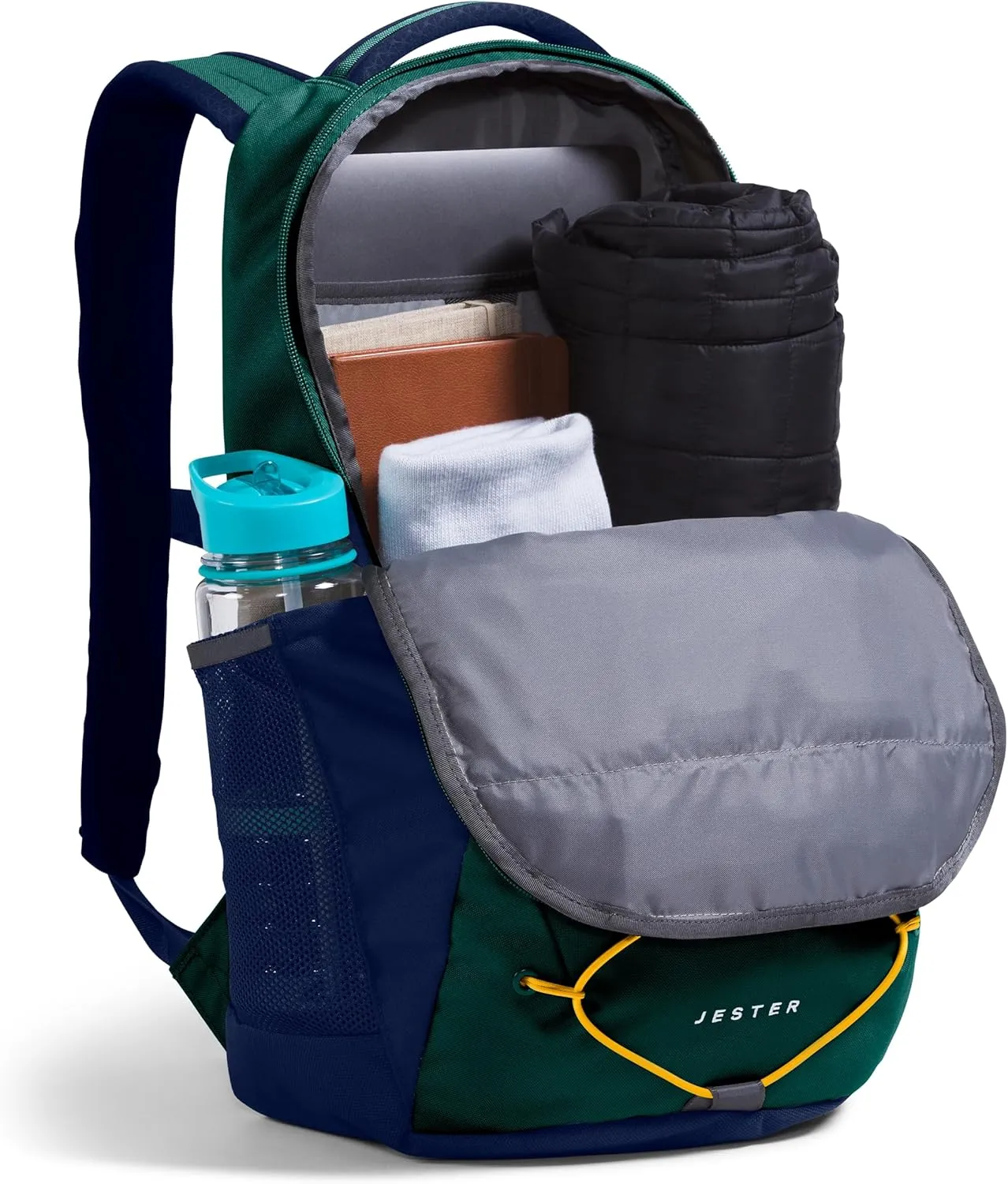 THE NORTH FACE Jester Everyday Laptop Backpack, Hunter Green/Eagle Blue, One Size