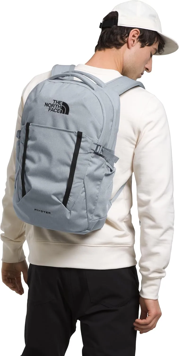 THE NORTH FACE Pivoter Everyday Laptop Backpack - NPF, Mid Grey Dark Heather/TNF Black-NPF, One Size