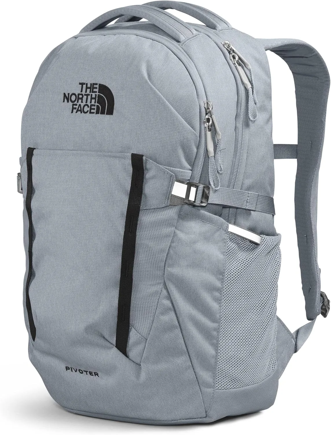 THE NORTH FACE Pivoter Everyday Laptop Backpack - NPF, Mid Grey Dark Heather/TNF Black-NPF, One Size