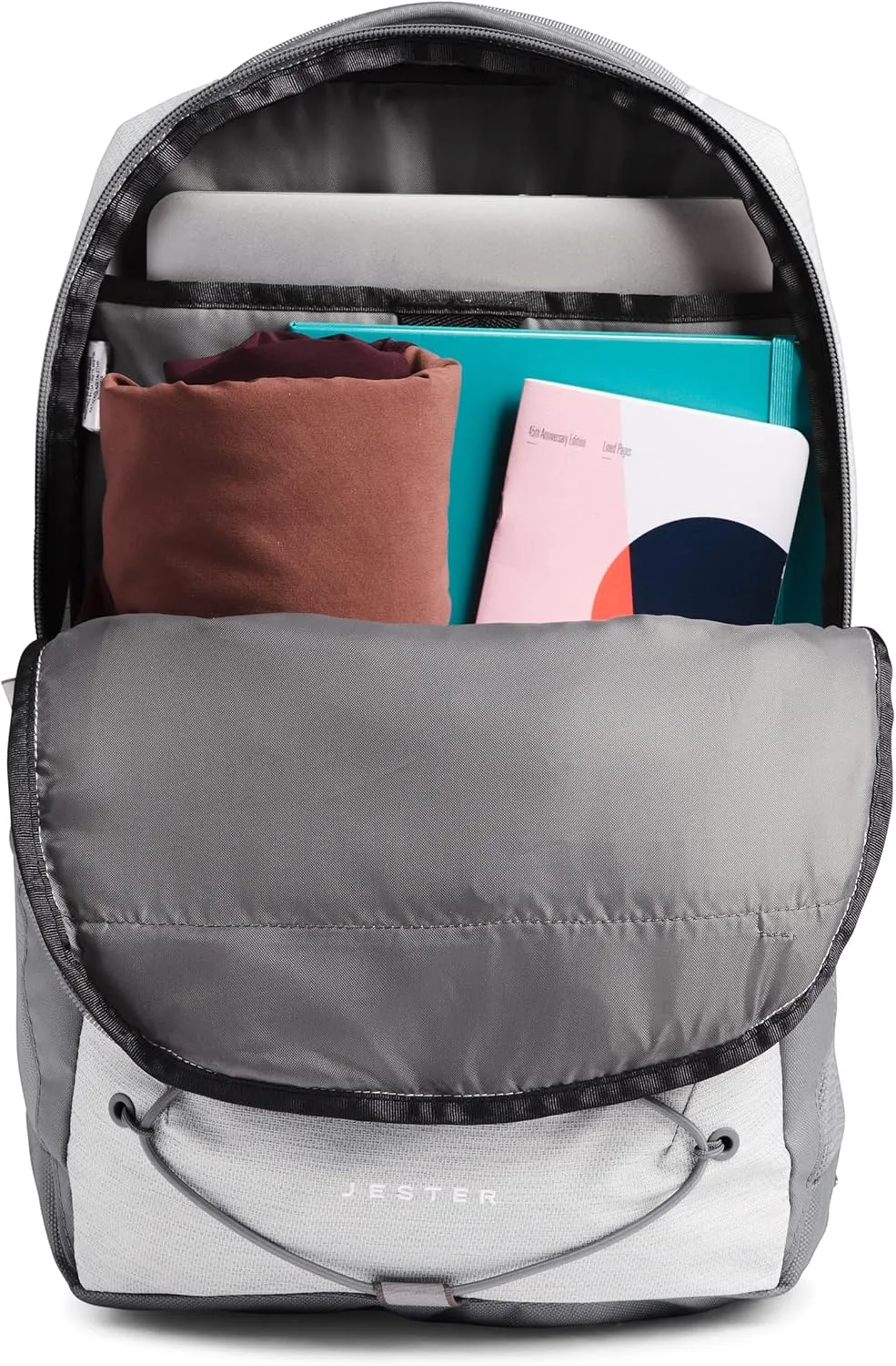 THE NORTH FACE Women's Jester Everyday Laptop Backpack, TNF White Metallic Mélange/Mid Grey, One Size