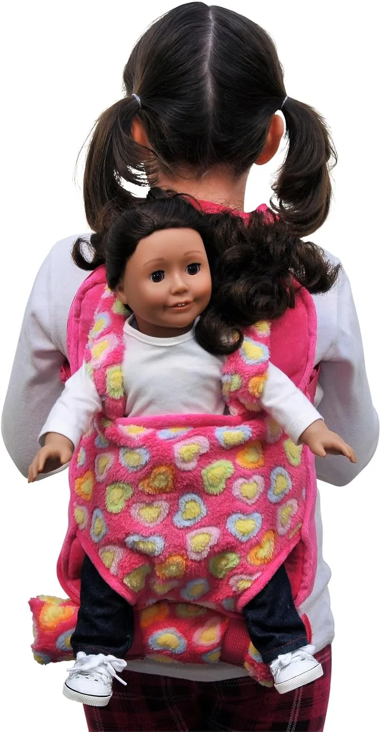 THE QUEEN'S TREASURES Doll Accessories, Pink Baby Doll Backpack Carrier and Doll Sleeping Bag, Compatible for use with 15 and 18 Inch American Girl. Doll NOT Included