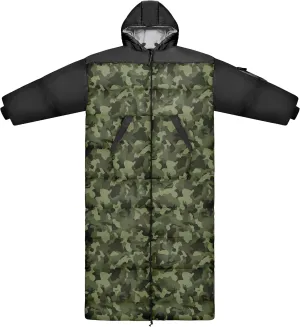 Thermotuff Wearable Sleeping Bag with Dual Hoodie, Long Sleeves, Pockets & Adjustable Drawstring - Ideal for Camping, Cold Weather Hiking, and Stadium Sak Blanket