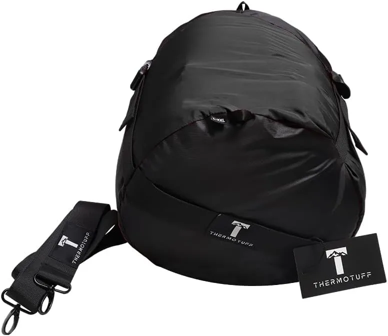 Thermotuff Wearable Sleeping Bag with Dual Hoodie, Long Sleeves, Pockets & Adjustable Drawstring - Ideal for Camping, Cold Weather Hiking, and Stadium Sak Blanket