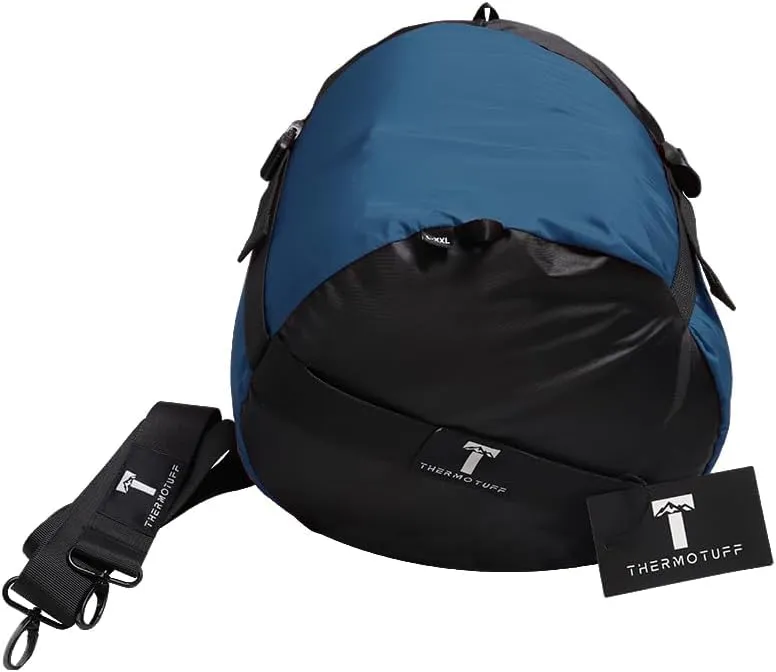 Thermotuff Wearable Sleeping Bag with Dual Hoodie, Zippered Arm Holes, Pockets & Adjustable Drawstring - Ideal for Camping, Cold Weather Hiking, and Stadium Sak Blanket